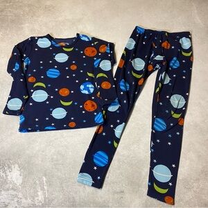 Rocky Boys Outer Space Navy Blue Pajama Set Size Medium 8 Slim Fit
